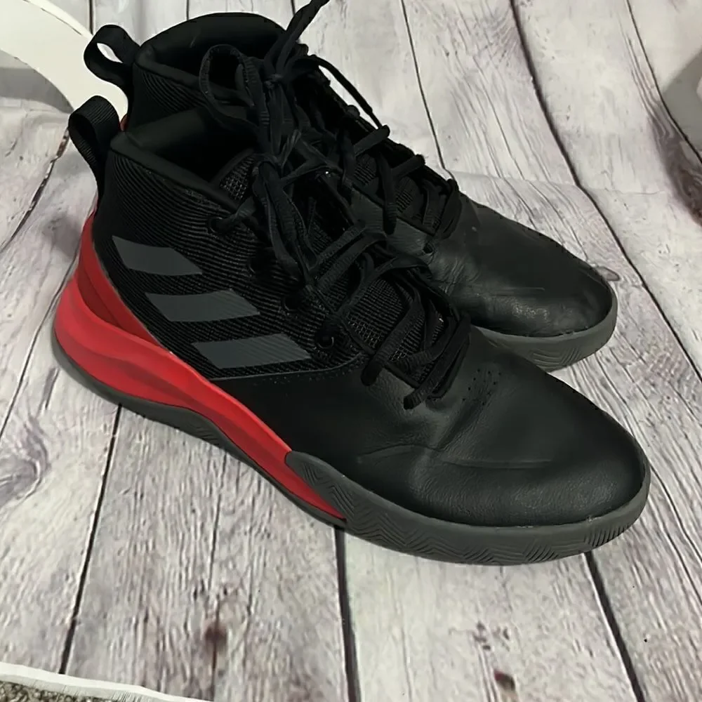 Adidas Own The Game Mens Basketball Shoes - Black Red - Size 9.5